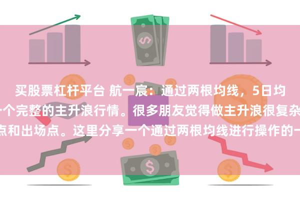 买股票杠杆平台 航一宸:通过两根均线,5日均线和20日均线,抓住一个完整的主升浪行情。很多朋友觉得做主升浪很复杂,把握不住进场点和出场点。这里分享一个通过两根均线进行操作的一种模式。通过下图进行分析。如图所示:...