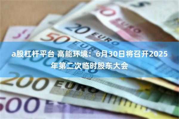 a股杠杆平台 高能环境：6月30日将召开2025年第二次临时股东大会